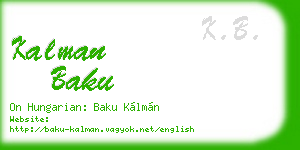 kalman baku business card